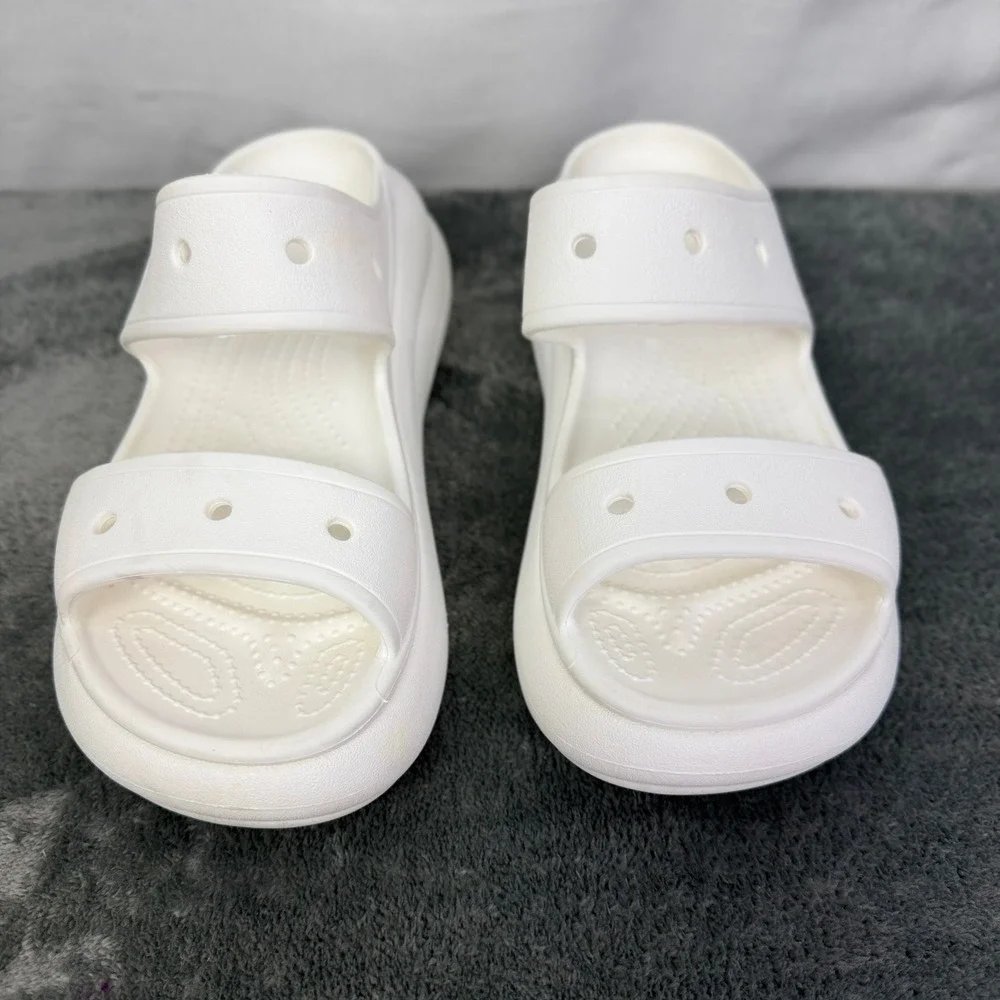 Crocs Platform Sandals White Comfort Slides Lightweight Women's Size 9‎